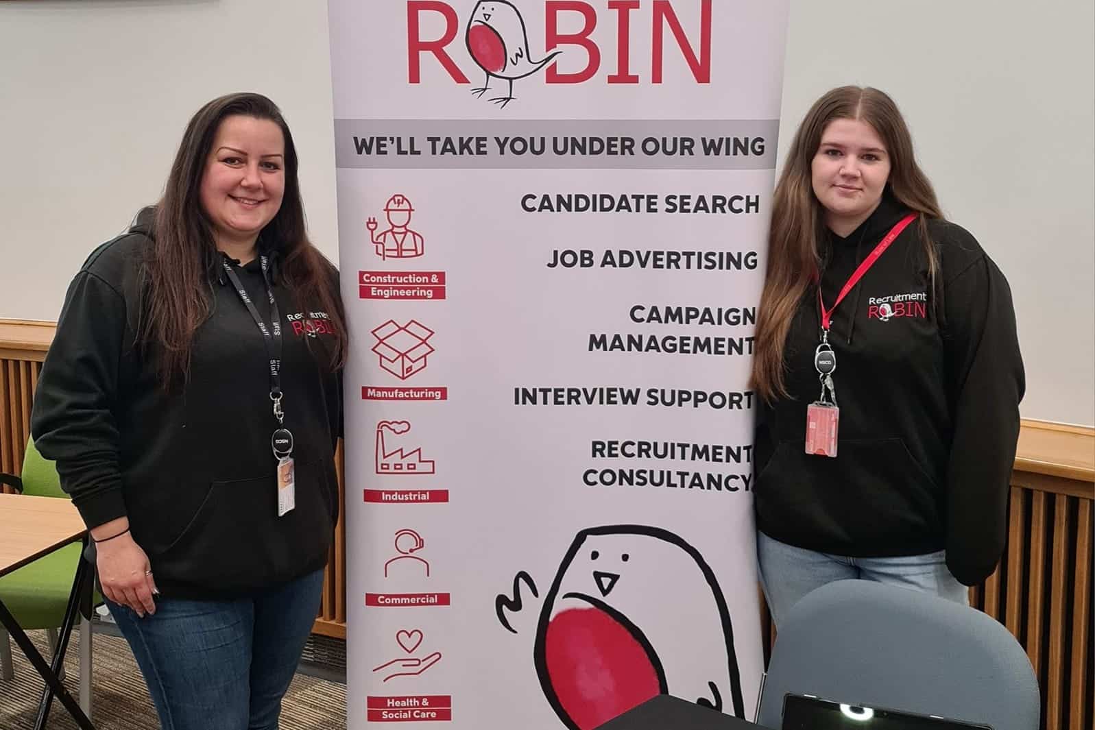 Recruitment Robin at T-level careers fair at NSCG